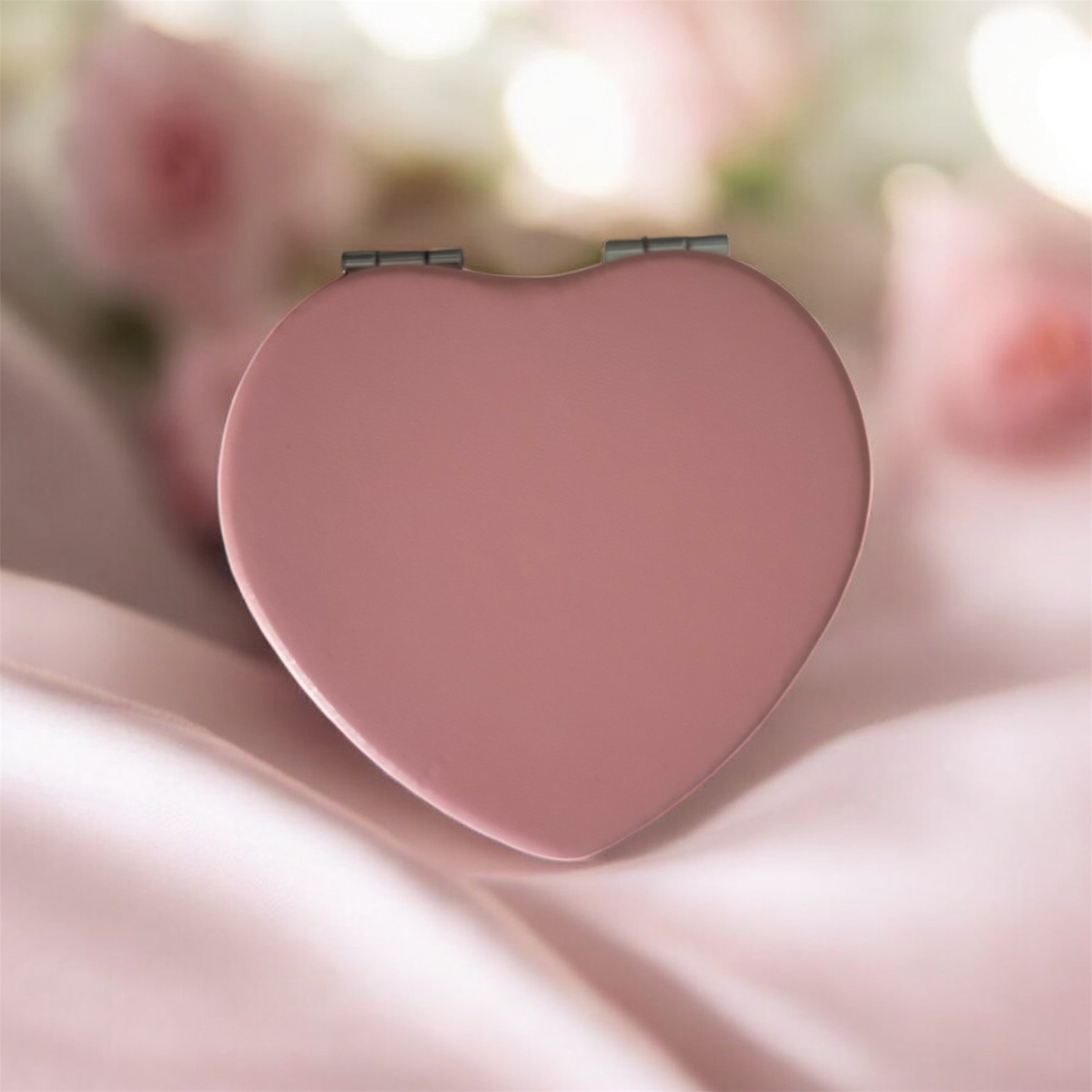 Pink Heart Shaped Pocket Mirror