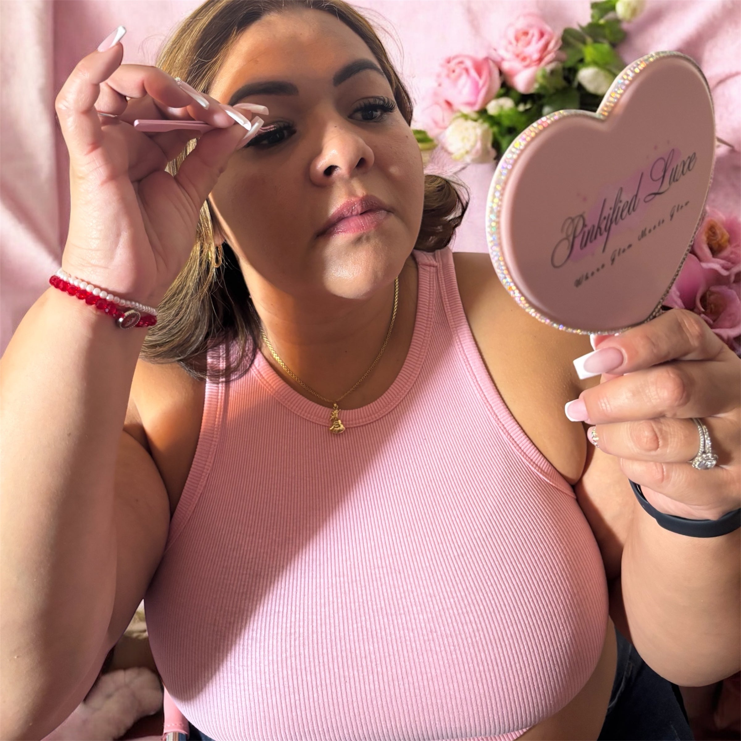 Bling Heart-Shaped Glam Mirror