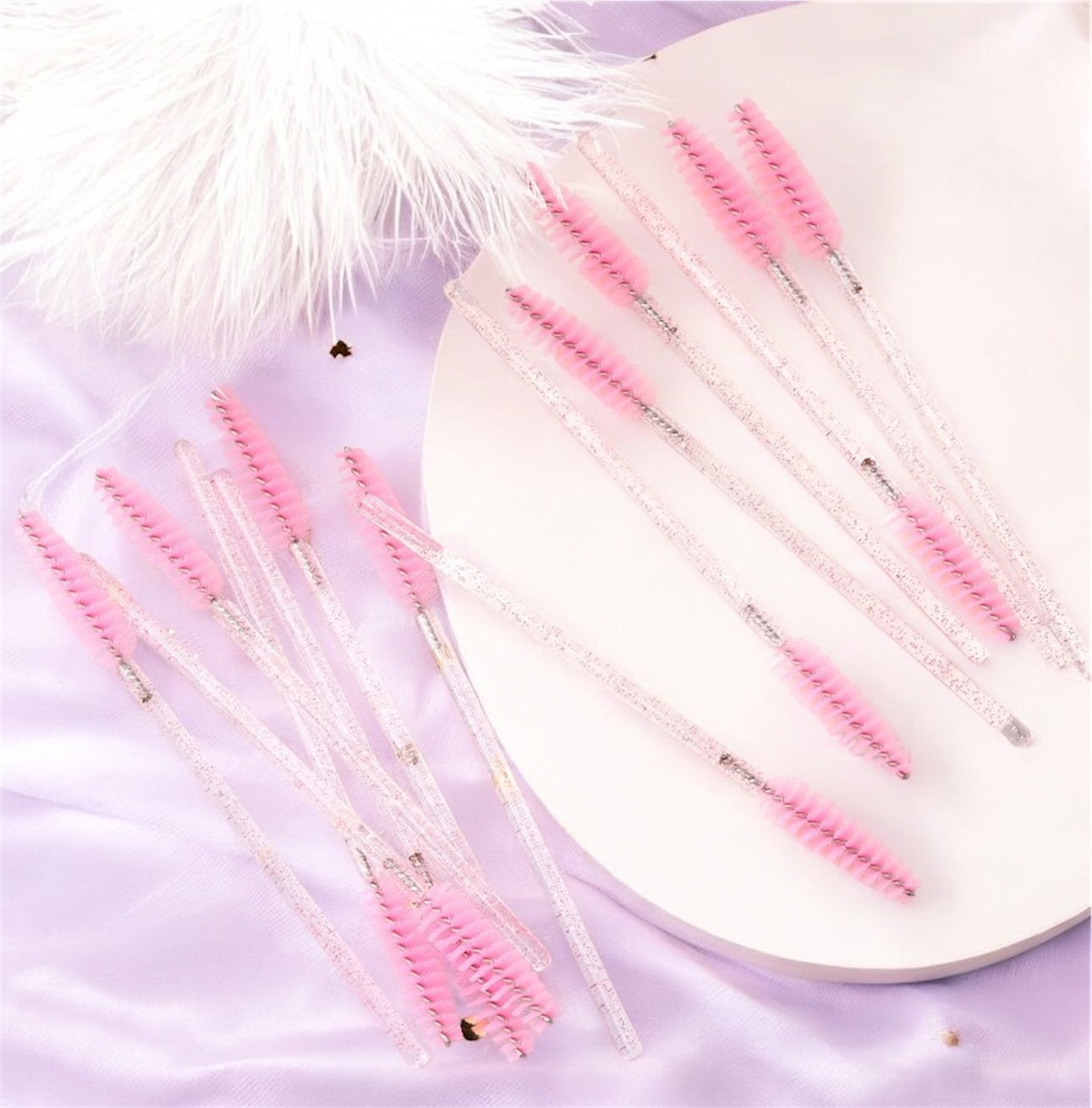 Pink and Glitter Lash/Brow Brush