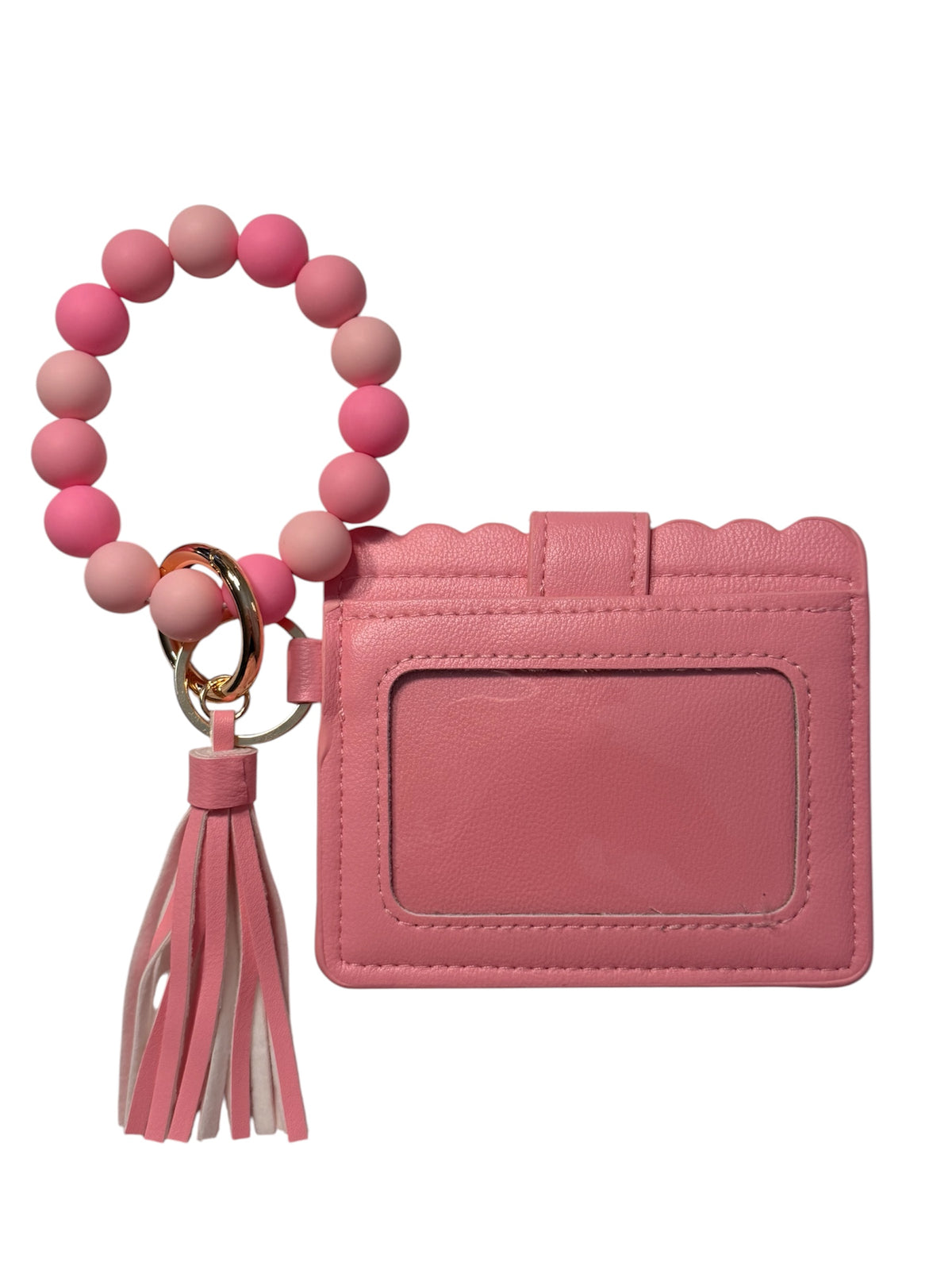 Pink Beaded Wristlet Wallet