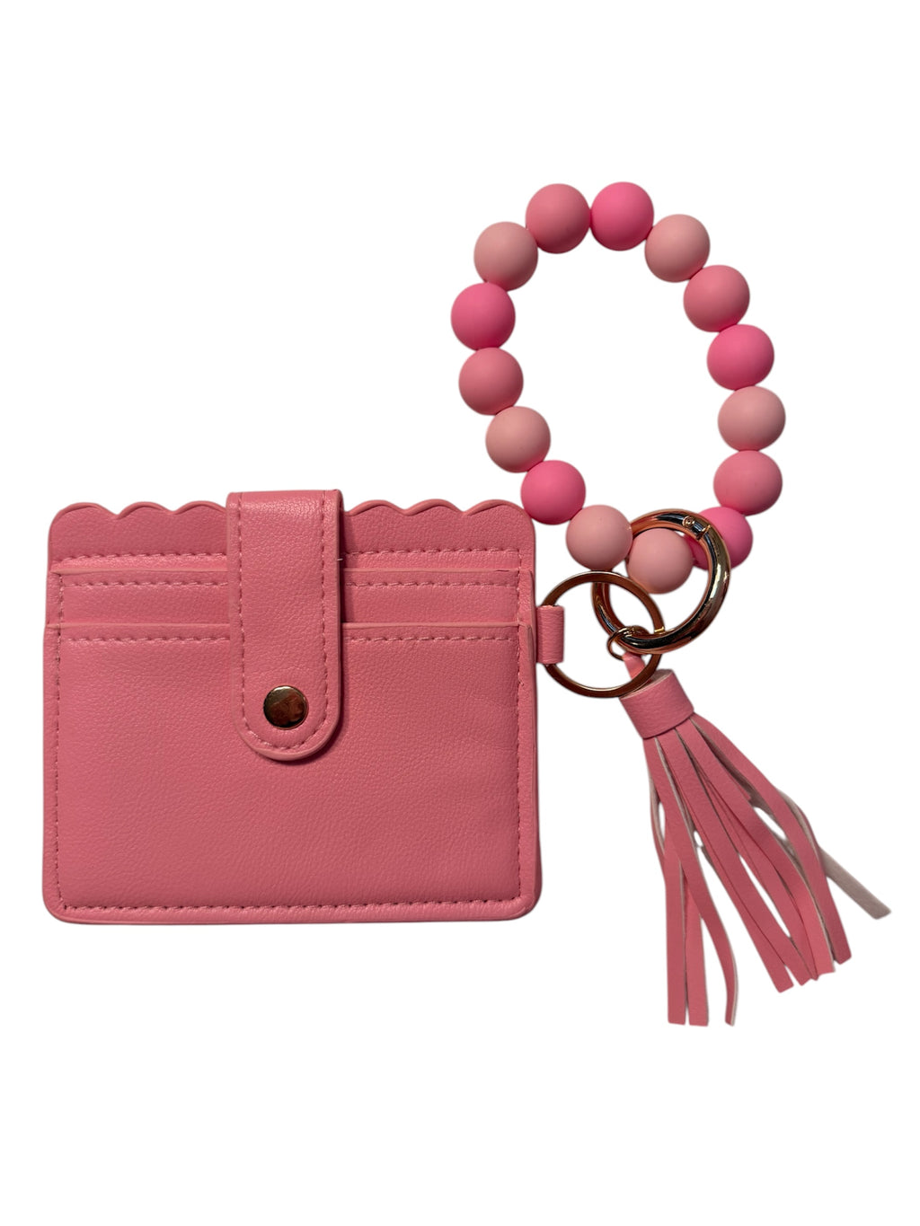 Pink Beaded Wristlet Wallet