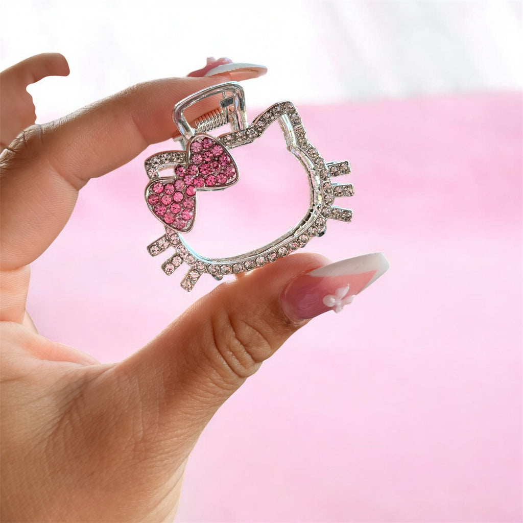Hello Kitty Bling Hair Clip Pink Bow