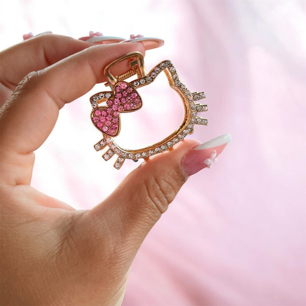 Hello Kitty Bling Hair Clip Pink Bow