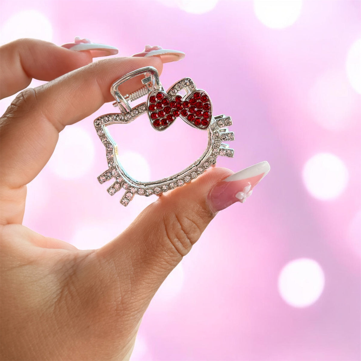 Hello Kitty Bling Hair Clip Red Bow