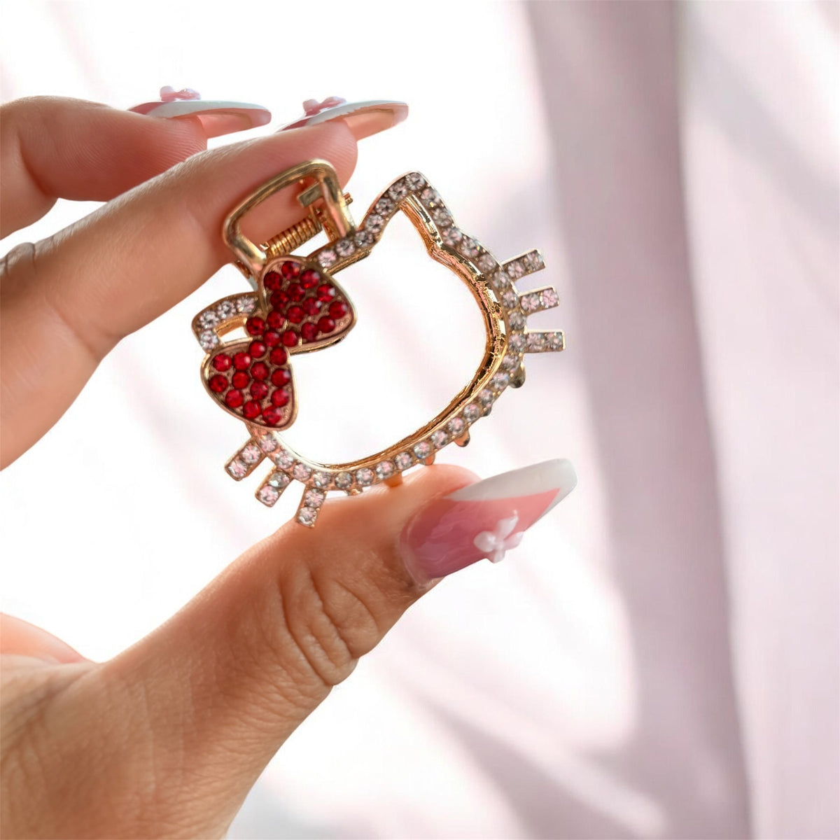 Hello Kitty Bling Hair Clip Red Bow