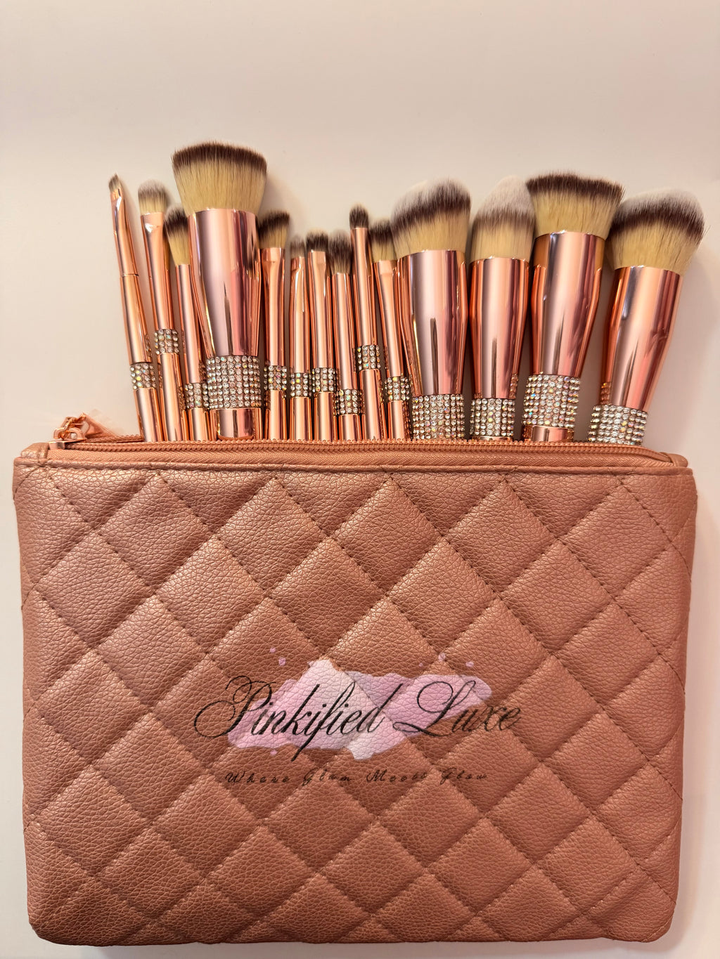 Bling Rose Gold Make Up Brush Set